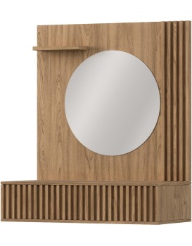 Závěsný toaletní stolek se zrcadlem Entsian 85 cm dub Artisan