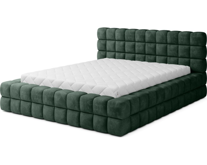 Dvoulůžková postel DIZZLE 140x200 se zvedacím roštem Amore 35 tmavě zelená