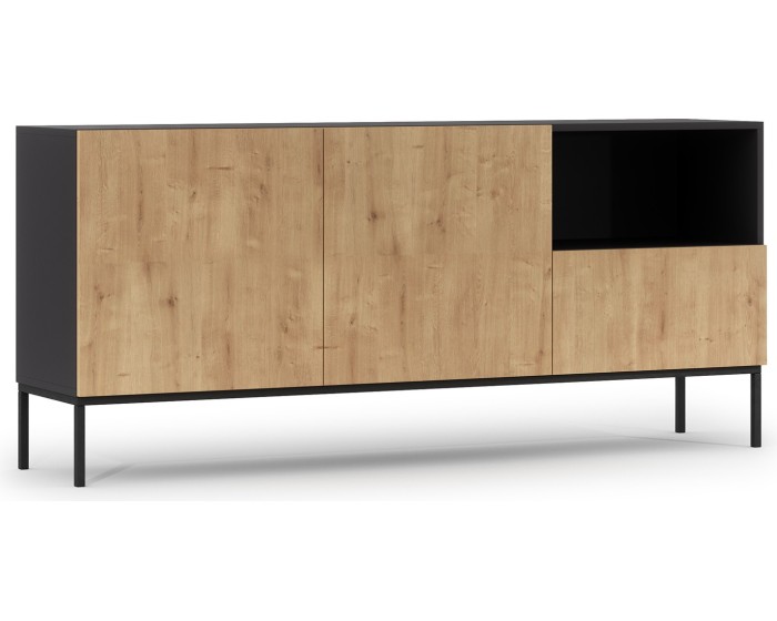 Komoda Lanzzi 180 cm černá/dub Artisan