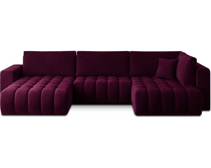 Rohová rozkládací sedací souprava BONITO 350 cm Velvetmat 25 vínová levá