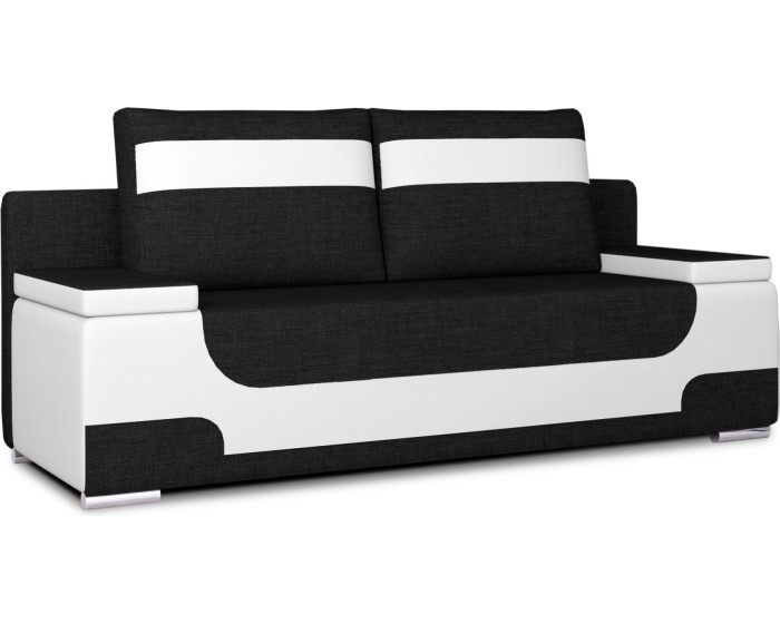Rozkládací pohovka AREA 200 cm Sawana 14/Soft 17 černo-bílá
