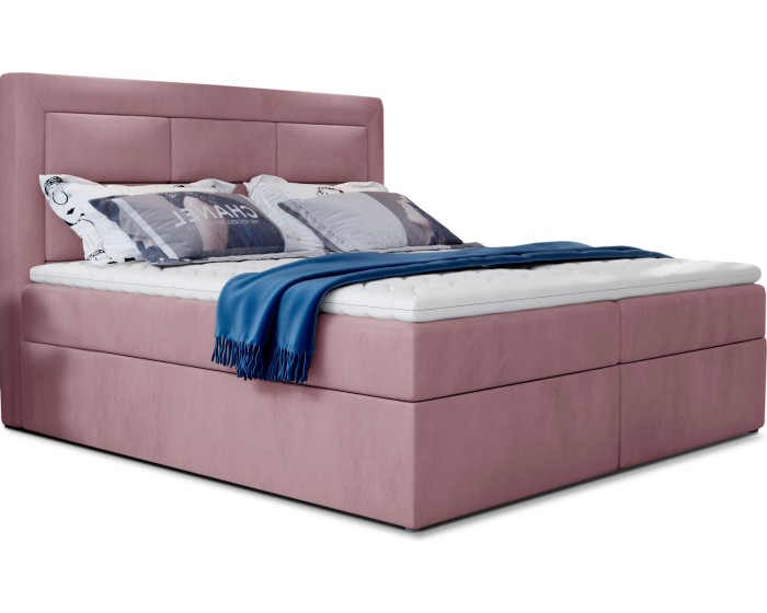 Dvoulůžková postel VIVRE 160x200 Mat Velvet 63 růžová