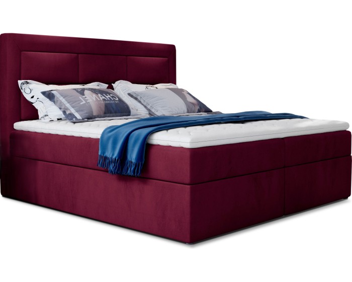 Dvoulůžková postel VIVRE 160x200 Mat Velvet 68 vínová