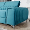 Rohová rozkládací sedací souprava LAURENCE 278 cm Mat Velvet 75 tmavě zelená levá