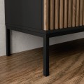 Vitrína Meorati s LED osvětlením 100 cm černá/dub Artisan