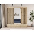 Šatní skříň Voodi se zrcadlem 180 cm dub Artisan