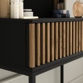 Toaletní stolek se zrcadlem Meorati 85 cm černý/dub Artisan