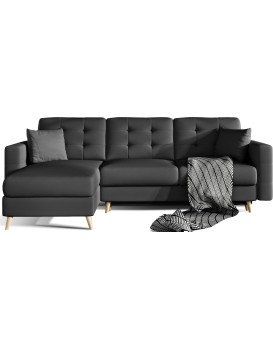 Rohová rozkládací sedací souprava ASGARD L 248 cm Soft 11 černá univerzální