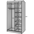 Šatní skříň Prescco 120 cm černá