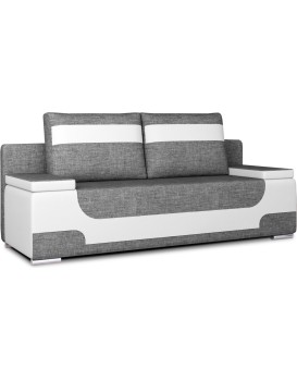 Rozkládací pohovka AREA 200 cm Sawana 05/Soft 17 tmavě šedá/bílá