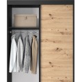 Šatní skříň Esville 120 cm dub Artisan/černá