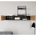 Nástěnná police Lanzzi 120 cm černá/dub Artisan