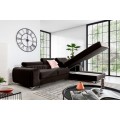 Rohová rozkládací sedací souprava GRAYSON 278 cm Nube 22 tmavě hnědá pravá