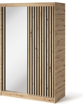 Šatní skříň Emerio se zrcadlem 120 cm dub Artisan