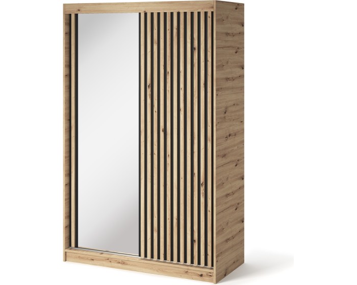 Šatní skříň Emerio se zrcadlem 120 cm dub Artisan
