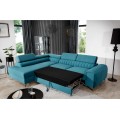 Rohová rozkládací sedací souprava LAURENCE 278 cm Mat Velvet 75 tmavě zelená levá