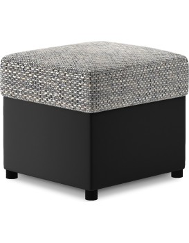 Taburet R3 46 cm Berlin 01/eko kůže Soft 11 šedo-černý