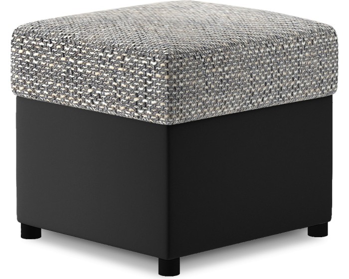 Taburet R3 46 cm Berlin 01/eko kůže Soft 11 šedo-černý