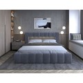 Dvoulůžková postel LAMICA I 140x200 s LED osvětlením Monolith 97 tmavě šedá