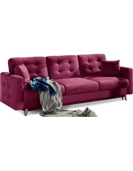 Rozkládací pohovka ASGARD 233 cm Mat Velvet 68 vínová