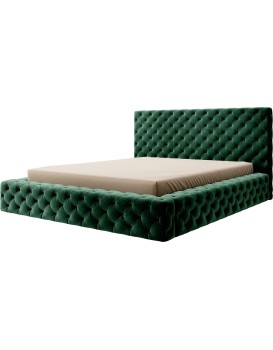 Dvoulůžková postel PRINCCE 180x200 Lukso 35 láhvově zelená