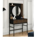 Toaletní stolek se zrcadlem Meorati 85 cm černý/dub Artisan