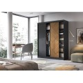 Šatní skříň Marrphy 180 cm dub Caramel/černá