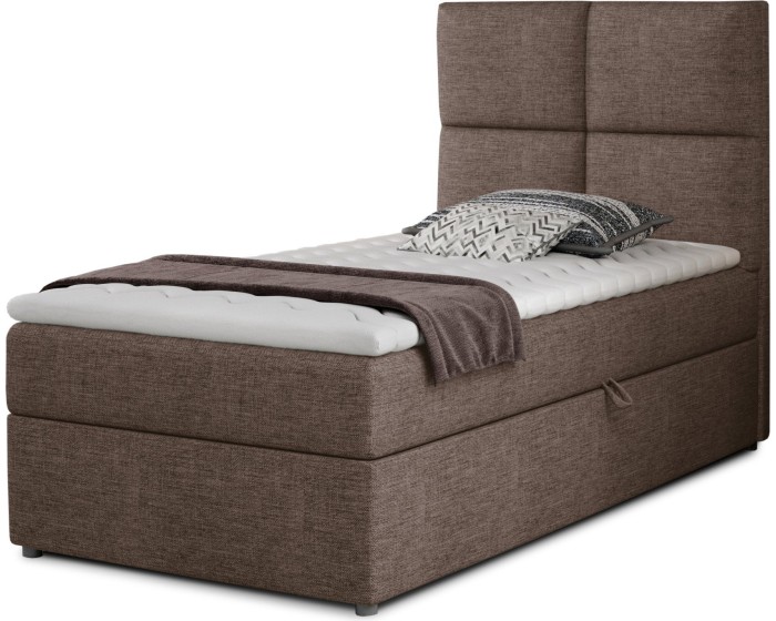 Čalouněná jednolůžková postel RIVIA 90x200 Sawana 25 hnědá