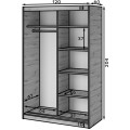 Šatní skříň Emerio se zrcadlem 120 cm dub Artisan