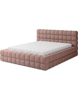 Dvoulůžková postel DIZZLE 180x200 se zvedacím roštem Touch 24 růžová