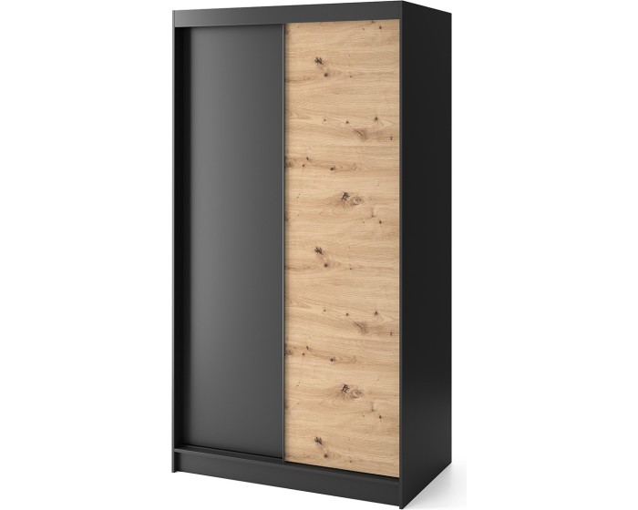Šatní skříň Esville 120 cm dub Artisan/černá