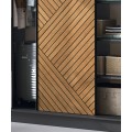 Šatní skříň Marrphy se zrcadlem 180 cm dub Caramel/černá