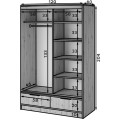 Šatní skříň Voodi se zrcadlem 120 cm dub Artisan