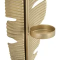 Kovový svícen Leaf Glam 34 cm zlatý