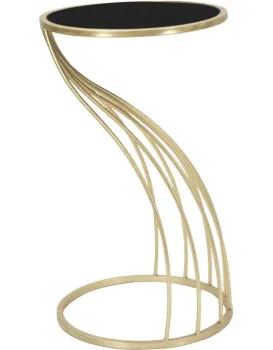 Odkládací stolek Flush 35 cm černo-zlatý