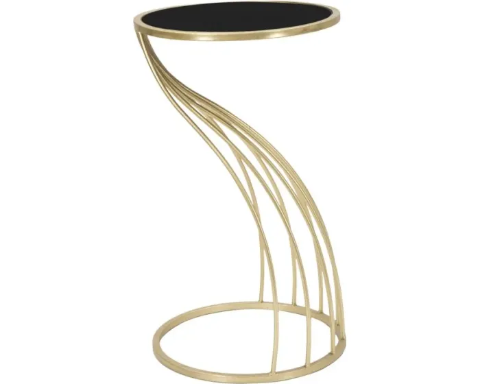 Odkládací stolek Flush 35 cm černo-zlatý