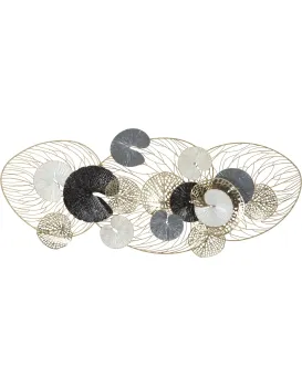 Kovová nástěnná dekorace Luxy B 124,5x55 cm černá/zlatá