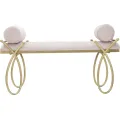 Lavice Ribbon 112 cm samet zlatá/růžová