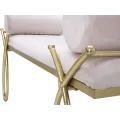 Lavice Ribbon 112 cm samet zlatá/růžová