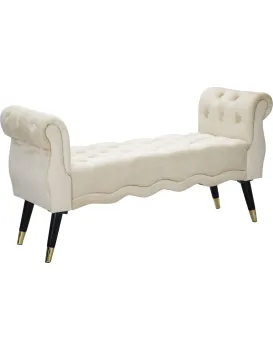 Lavice Paris 120 cm samet béžová/zlatá