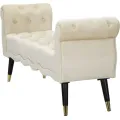 Lavice Paris 120 cm samet béžová/zlatá