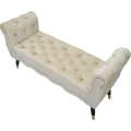 Lavice Paris 120 cm samet béžová/zlatá