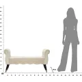 Lavice Paris 120 cm samet béžová/zlatá