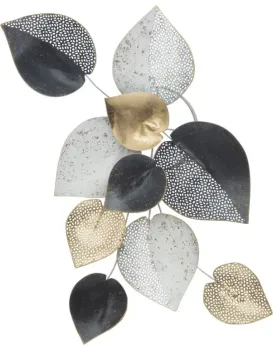Kovová nástěnná dekorace Half Leaf 40 cm vícebarevná/zlatá