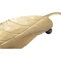 Kovový dekorativní podnos Foglia Long zlatý
