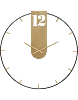 Kovové nástěnné hodiny Goldy 60 cm černé/zlaté
