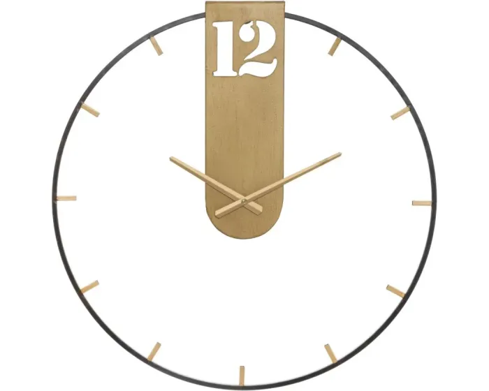 Kovové nástěnné hodiny Goldy 60 cm černé/zlaté