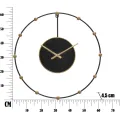 Kovové nástěnné hodiny Pearl 61 cm černé/zlaté