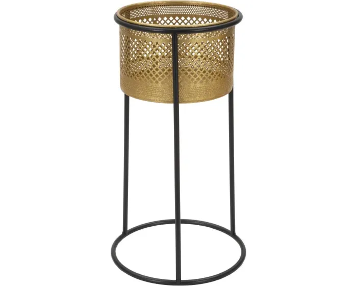 Stojan na květiny Simply 50 cm černo-zlatý