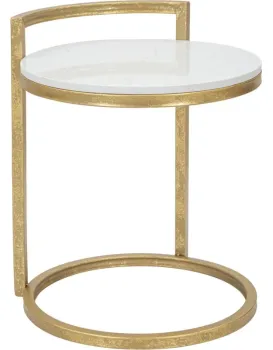Odkládací stolek Round Marble zlatý